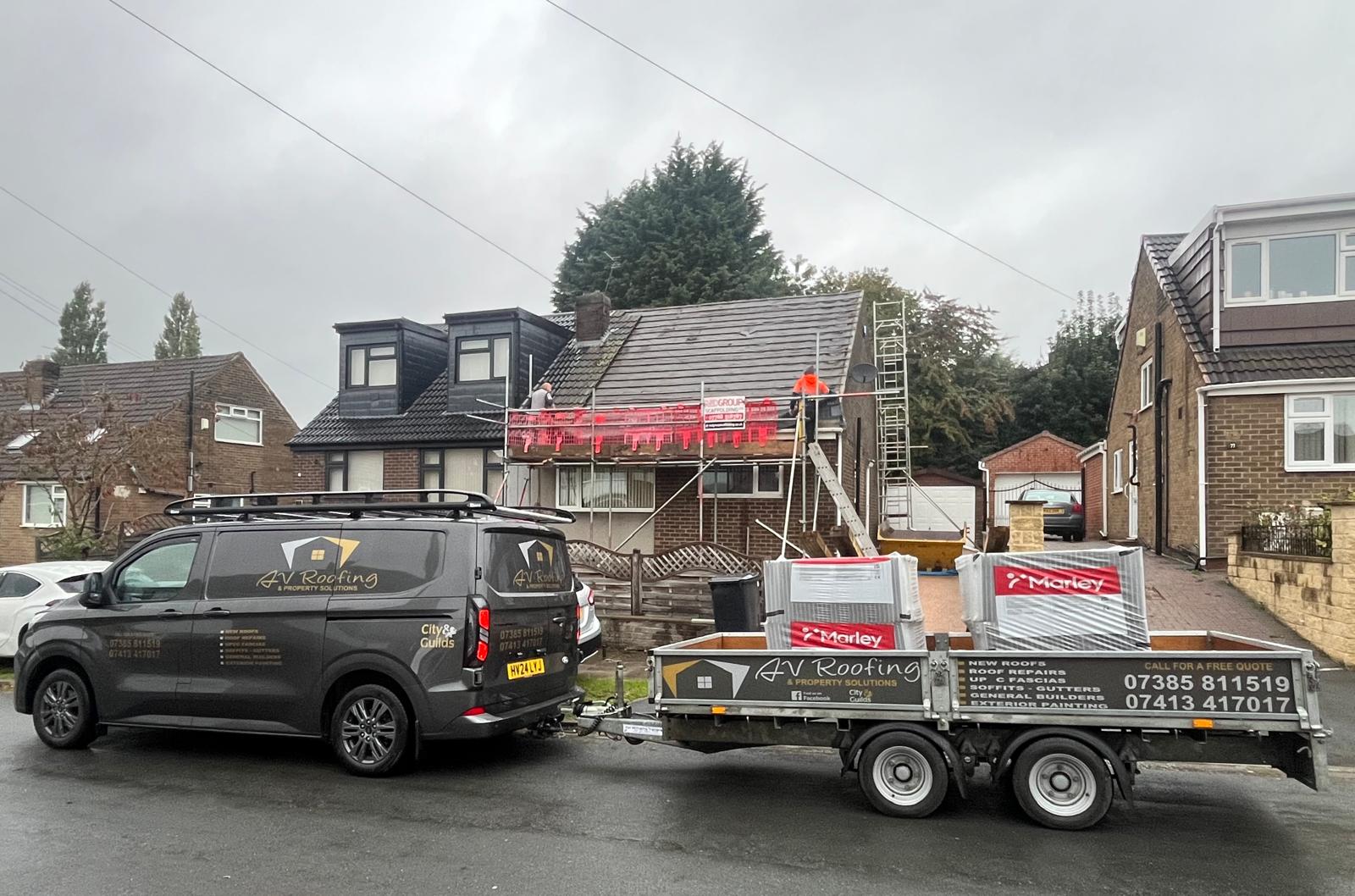 AV Roofing team on site