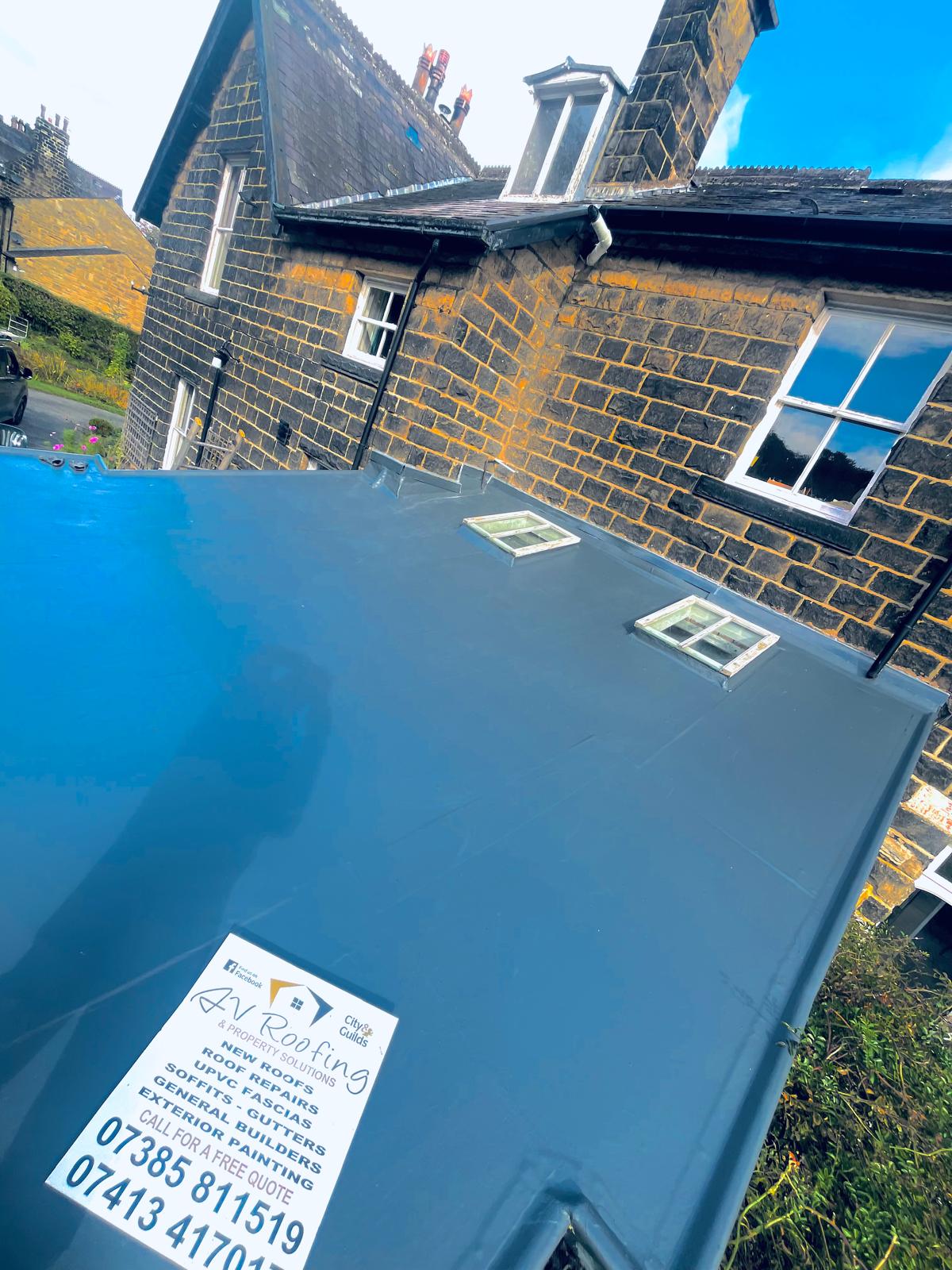 Completed GRP fibreglass flat roof