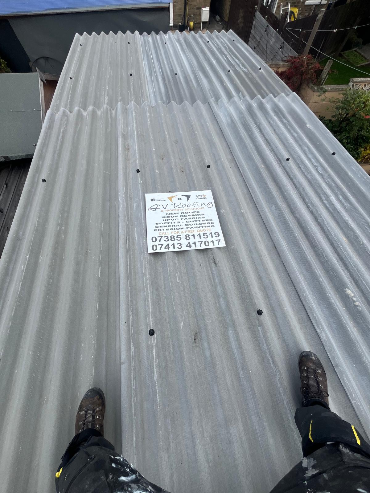 New garage roof installation